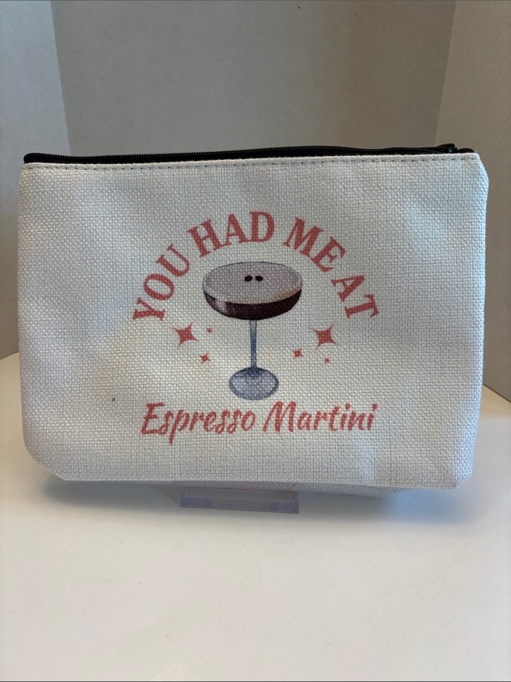 Canvas Zip Pouch -Espresso Martini Print 9.5” x 7”